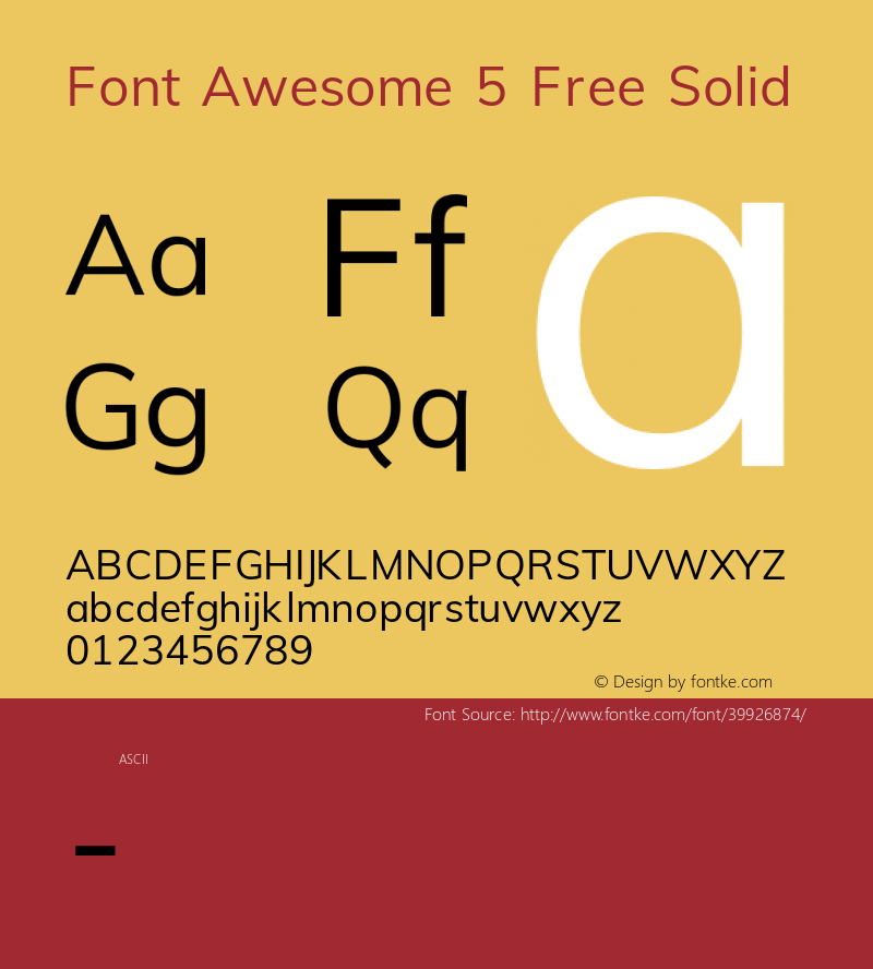 Font Awesome 5 Free Solid 5.0 (build: 1525962450) Font Sample