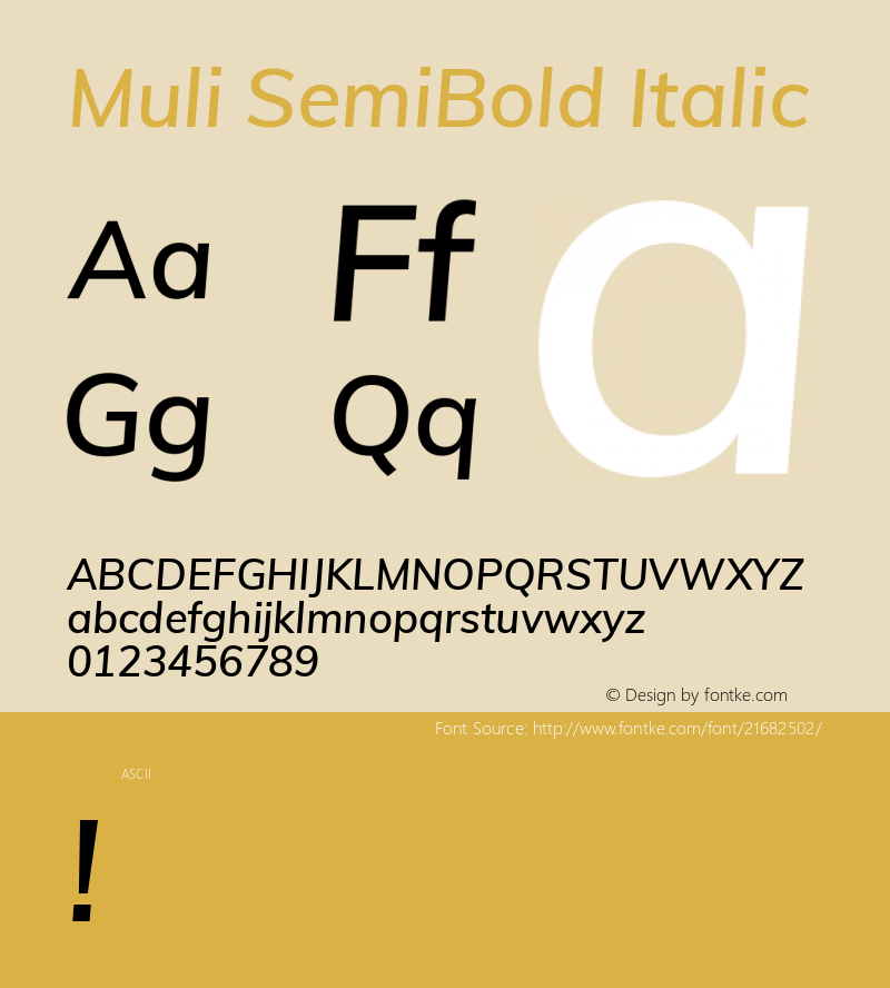MuliSemiBold Version 1.0 Font Sample
