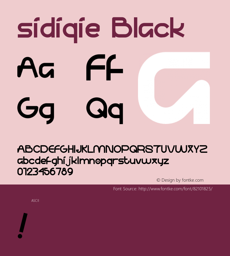 sidiqie Black Version 1.000;hotconv 1.0.109;makeotfexe 2.5.65596 Font Sample