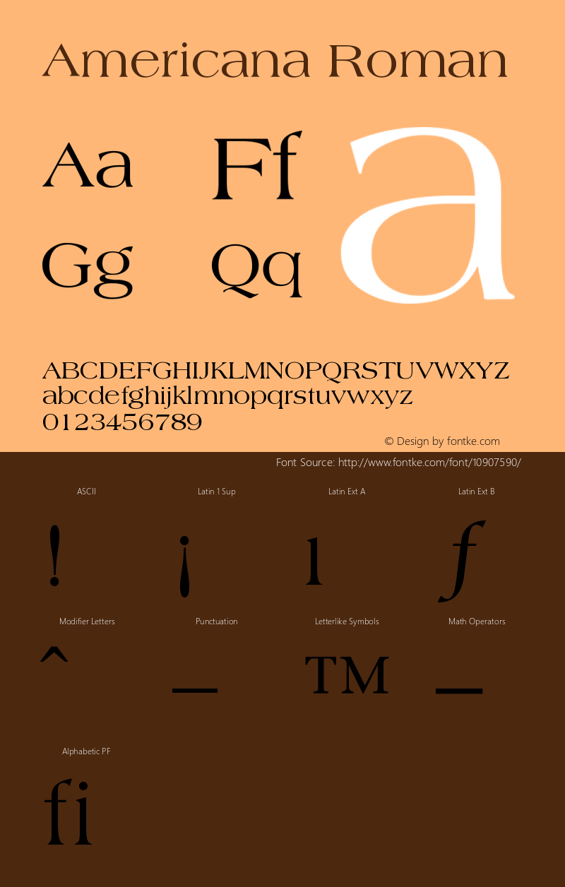 Americana Roman Version 001.001 Font Sample