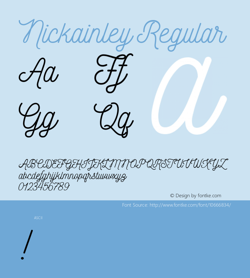Nickainley Regular Version 001.001 Font Sample