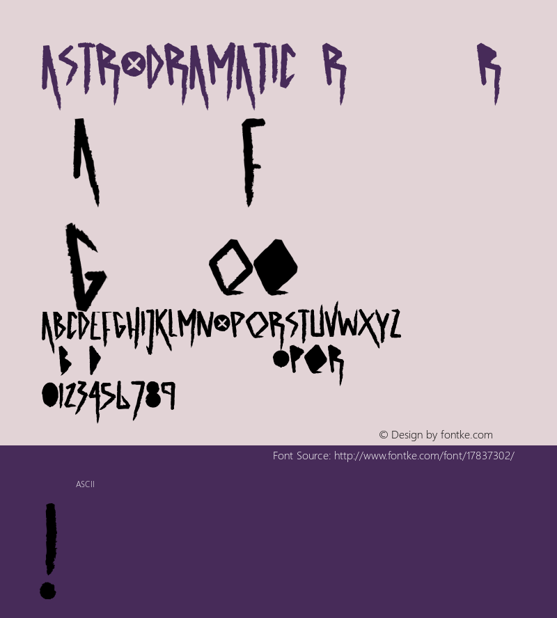 ASTRODRAMATIC Regular Version 1.000 Font Sample