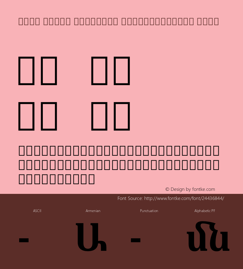 Noto Serif Armenian SemiCondensed Bold Version 2.040 Font Sample