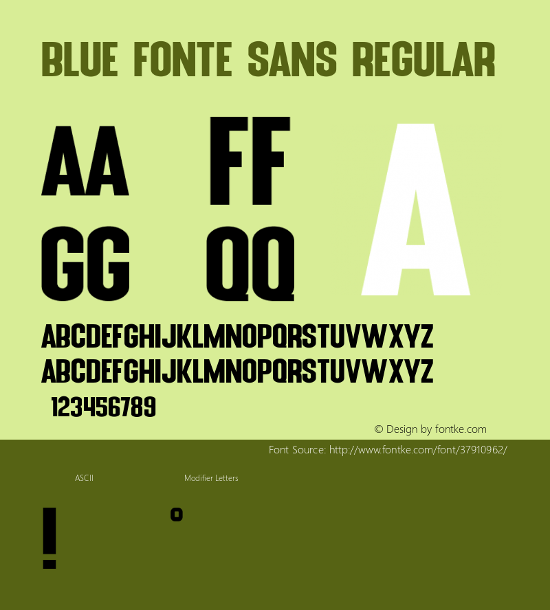 Blue Fonte Sans Version 1.000 Font Sample