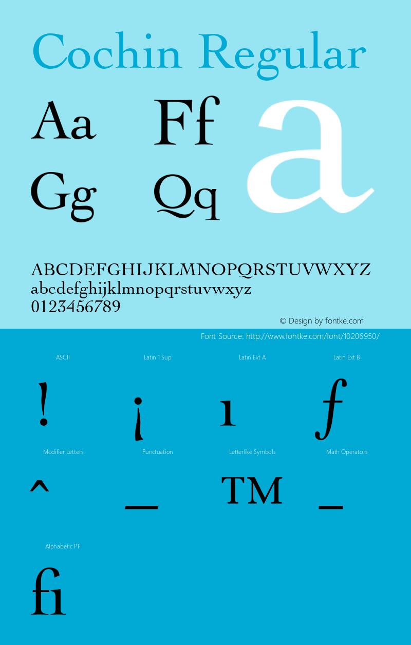 Cochin Regular 001.000 Font Sample