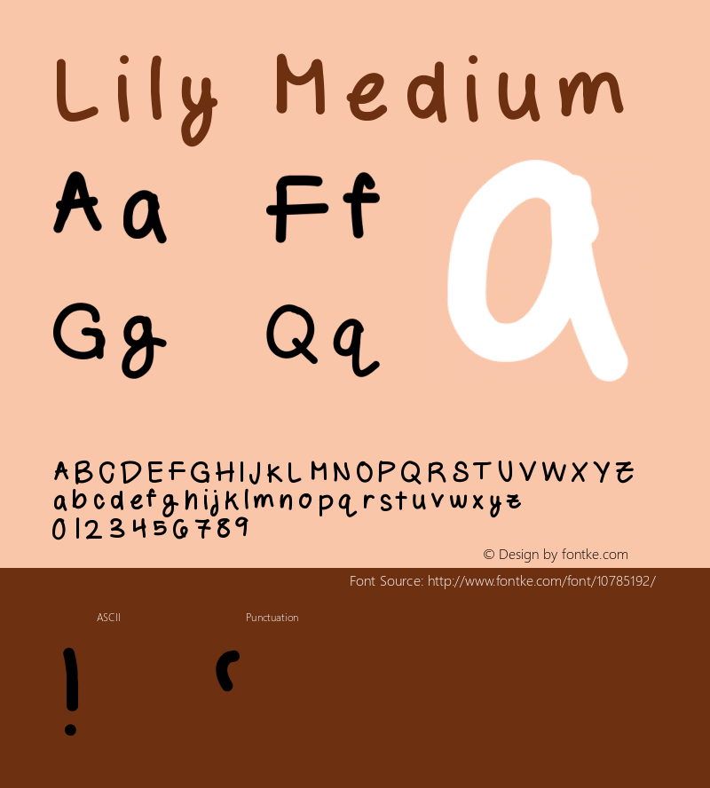 Lily Medium Version 001.000 Font Sample