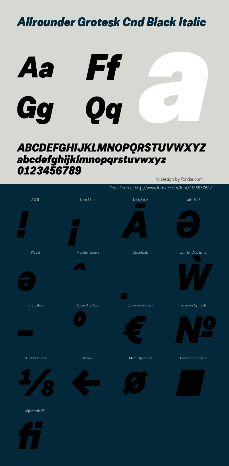 Allrounder Grotesk Cnd Black Italic Version 1.000图片样张