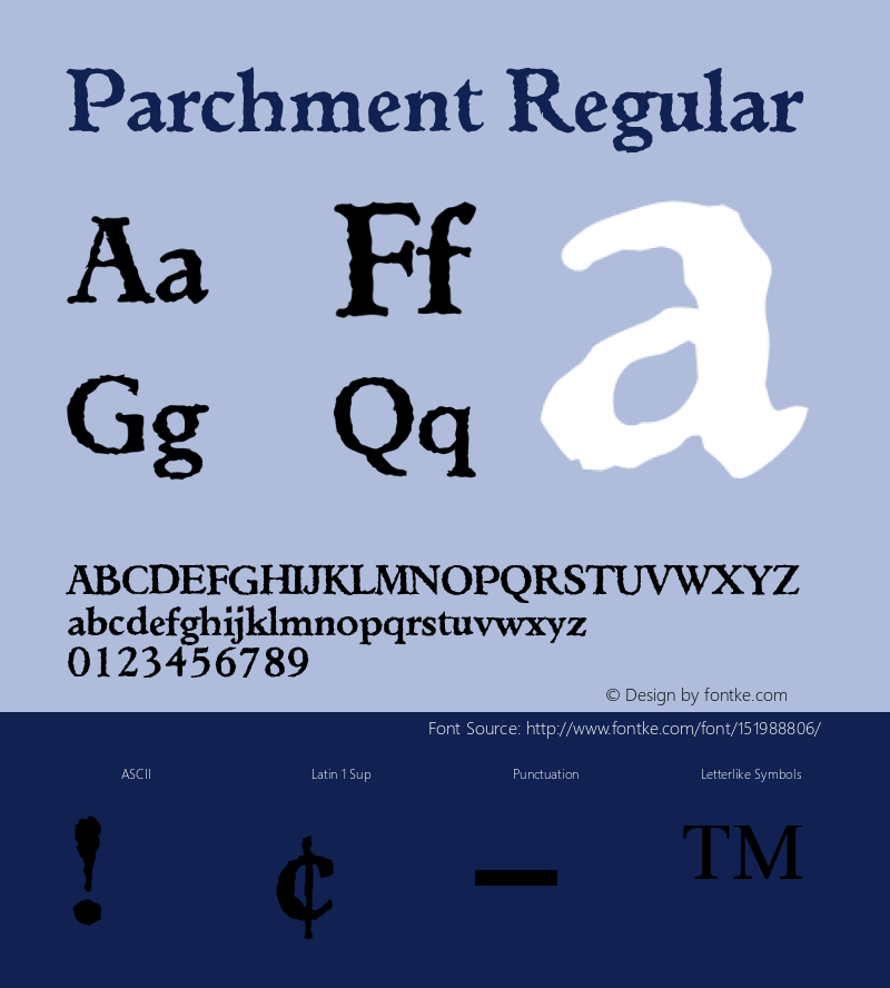 Parchment Version 001.001 Font Sample