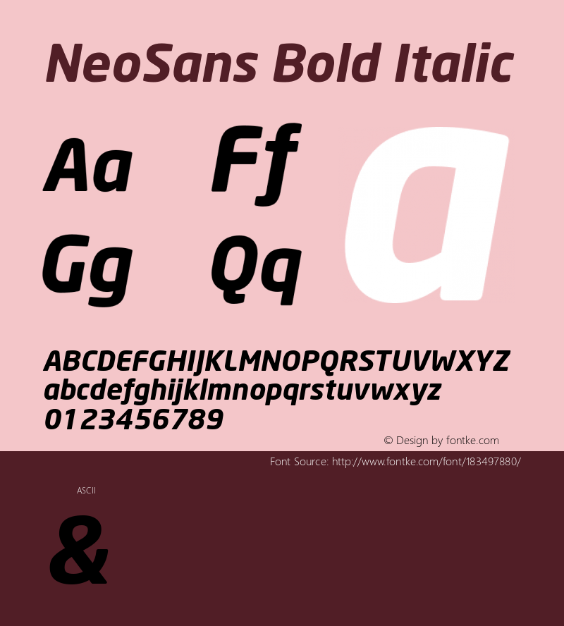 NeoSans Bold Italic Version 1.000;PS 001.001;hotconv 1.0.38图片样张