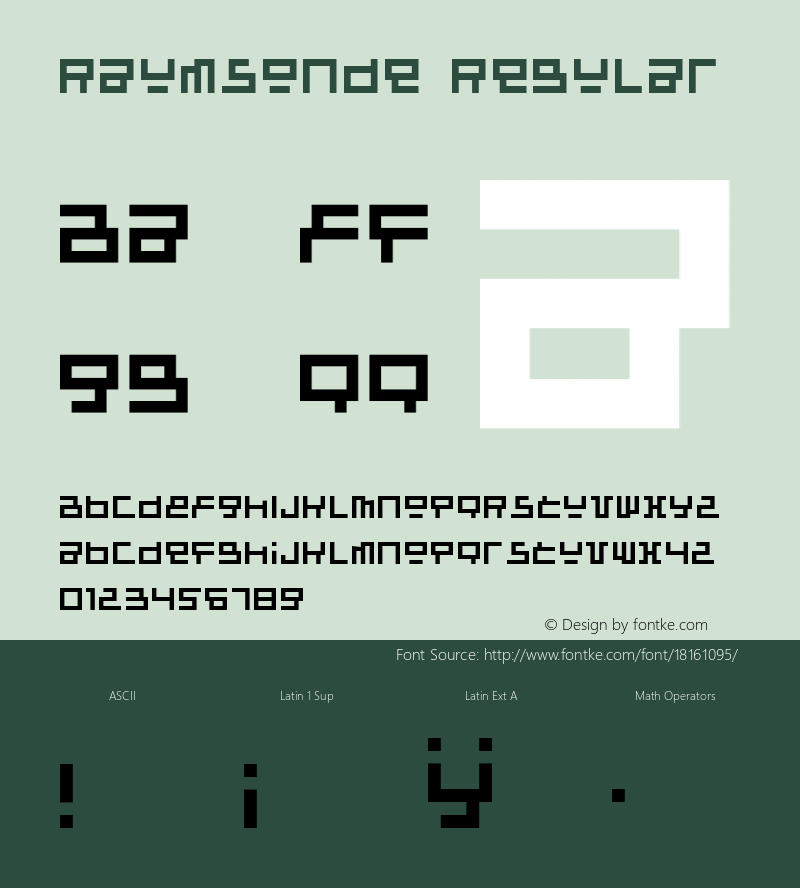 Raumsonde Regular Version 1.0; 2001 Font Sample