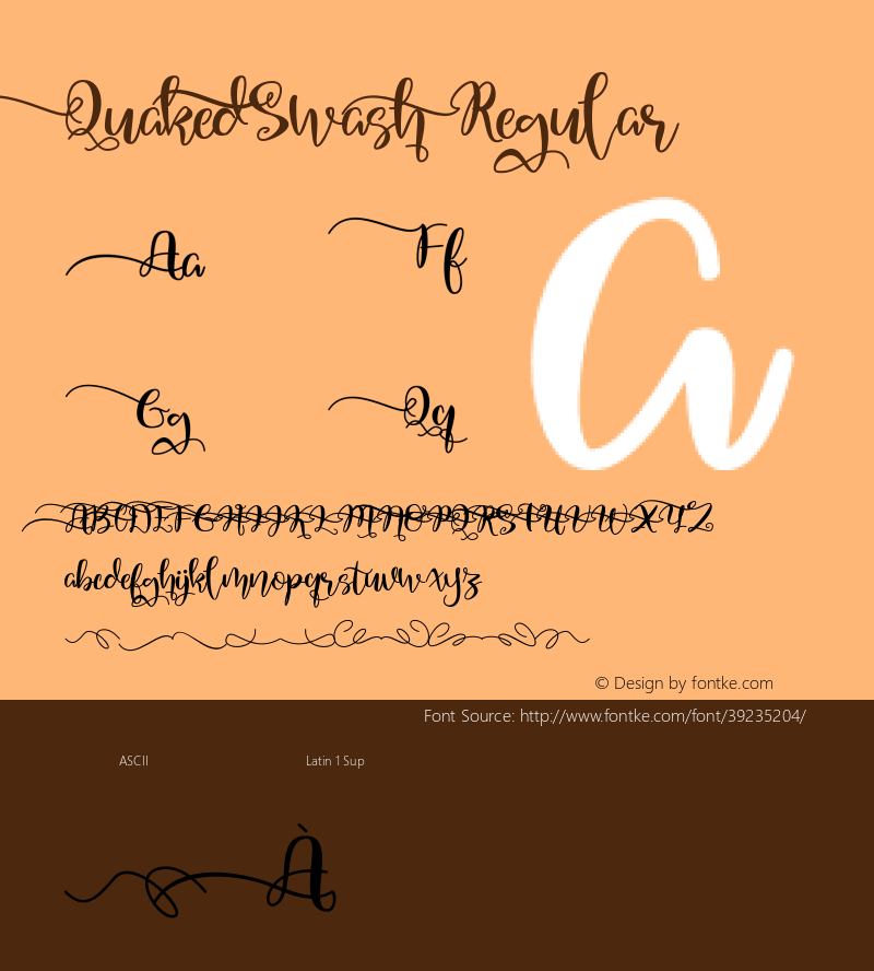 QuakedSwash Version 001.000 Font Sample