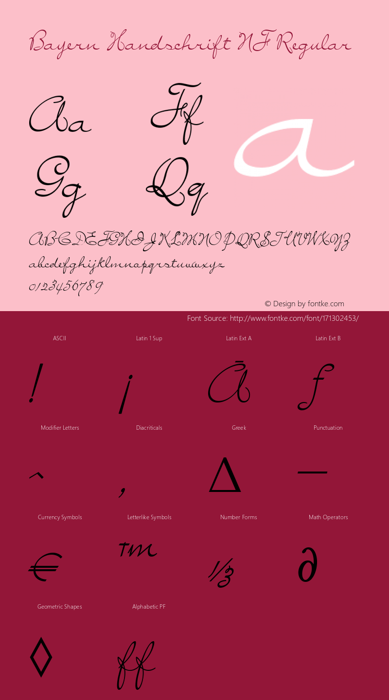 Bayern Handschrift NF Version 1.003图片样张