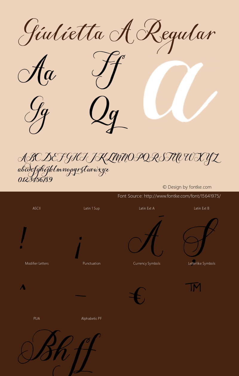 Giulietta A Regular Version 1.10 September 9, 2015 Font Sample