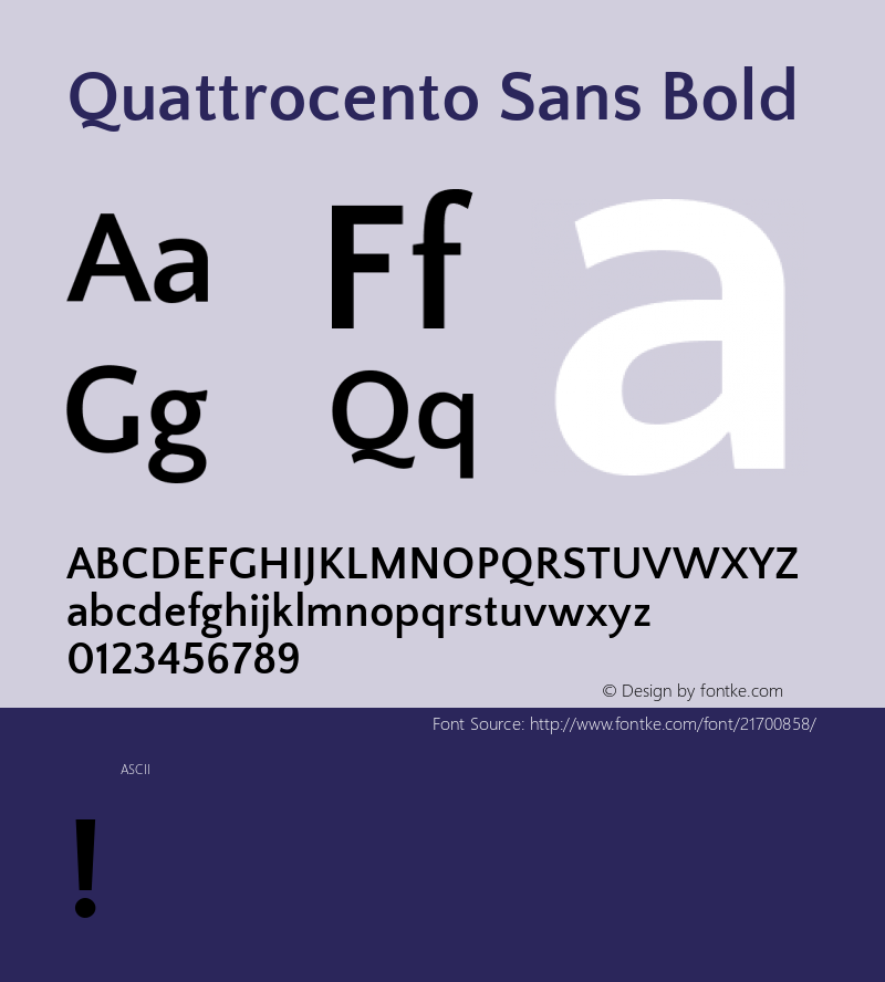 Quattrocento Sans Bold  Font Sample