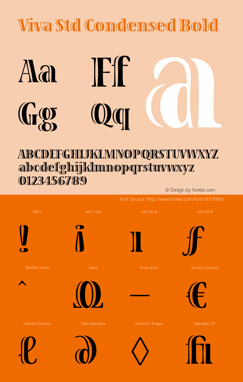 Viva Std Condensed Bold OTF 1.018;PS 001.002;Core 1.0.31;makeotf.lib1.4.1585 Font Sample