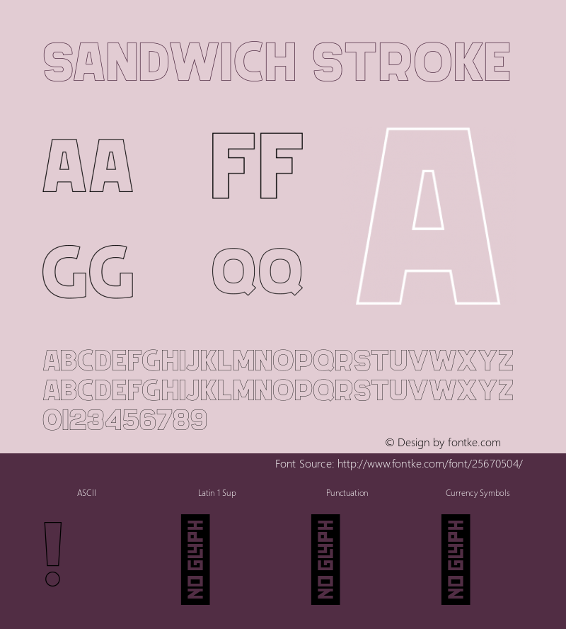 Sandwich Stroke Version 1.000;PS 001.000;hotconv 1.0.88;makeotf.lib2.5.64775; ttfautohint (v1.6) Font Sample