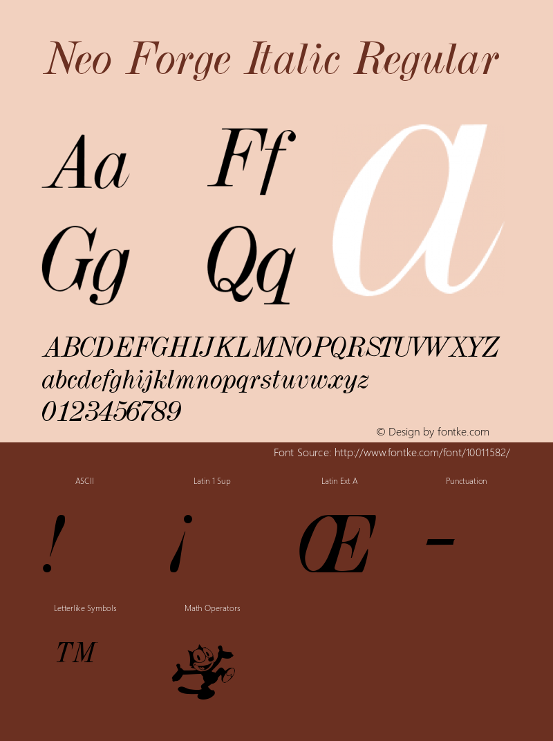 Neo Forge Italic Regular Unknown Font Sample