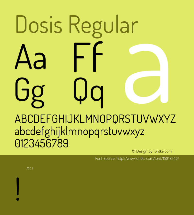 Dosis Regular Version 1.007; ttfautohint (v1.4.1) Font Sample