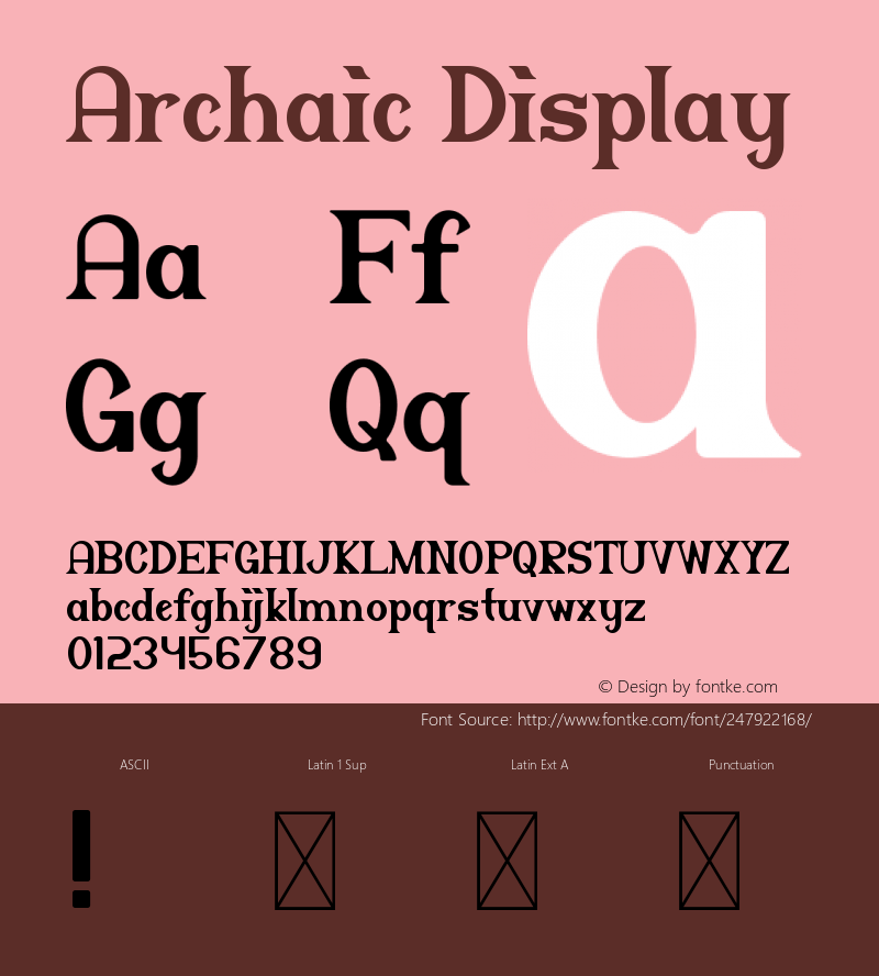 Archaic Display Version 1.003;Fontself Maker 3.5.7图片样张