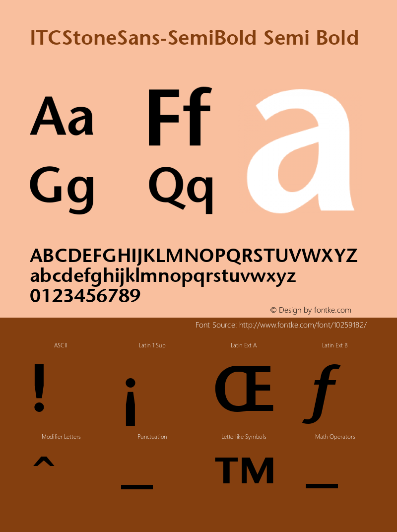 ITCStoneSans-SemiBold Semi Bold Version 1.00 Font Sample