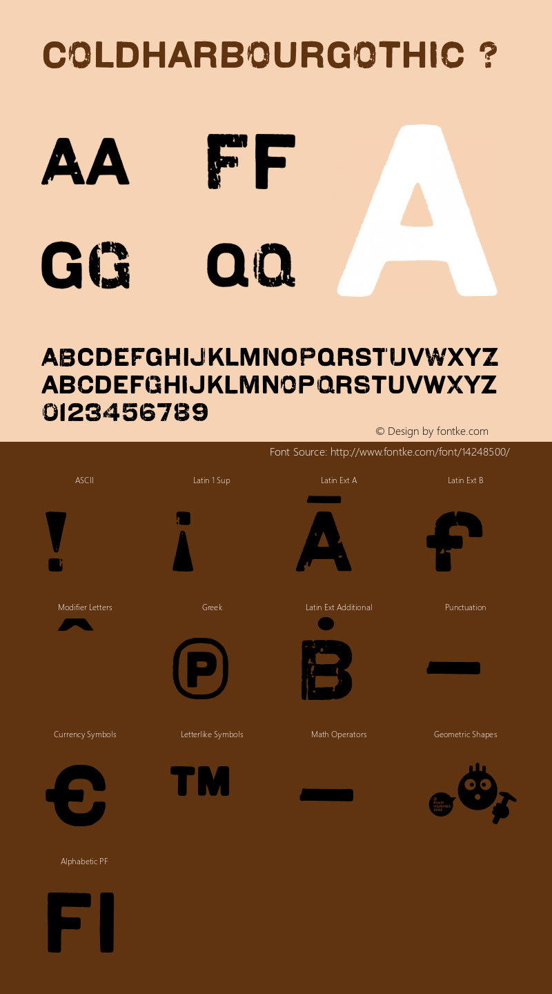 ColdharbourGothic ? Version 2.000;com.myfonts.device.coldharbour-gothic.coldharbour-gothic.wfkit2.3rzW Font Sample