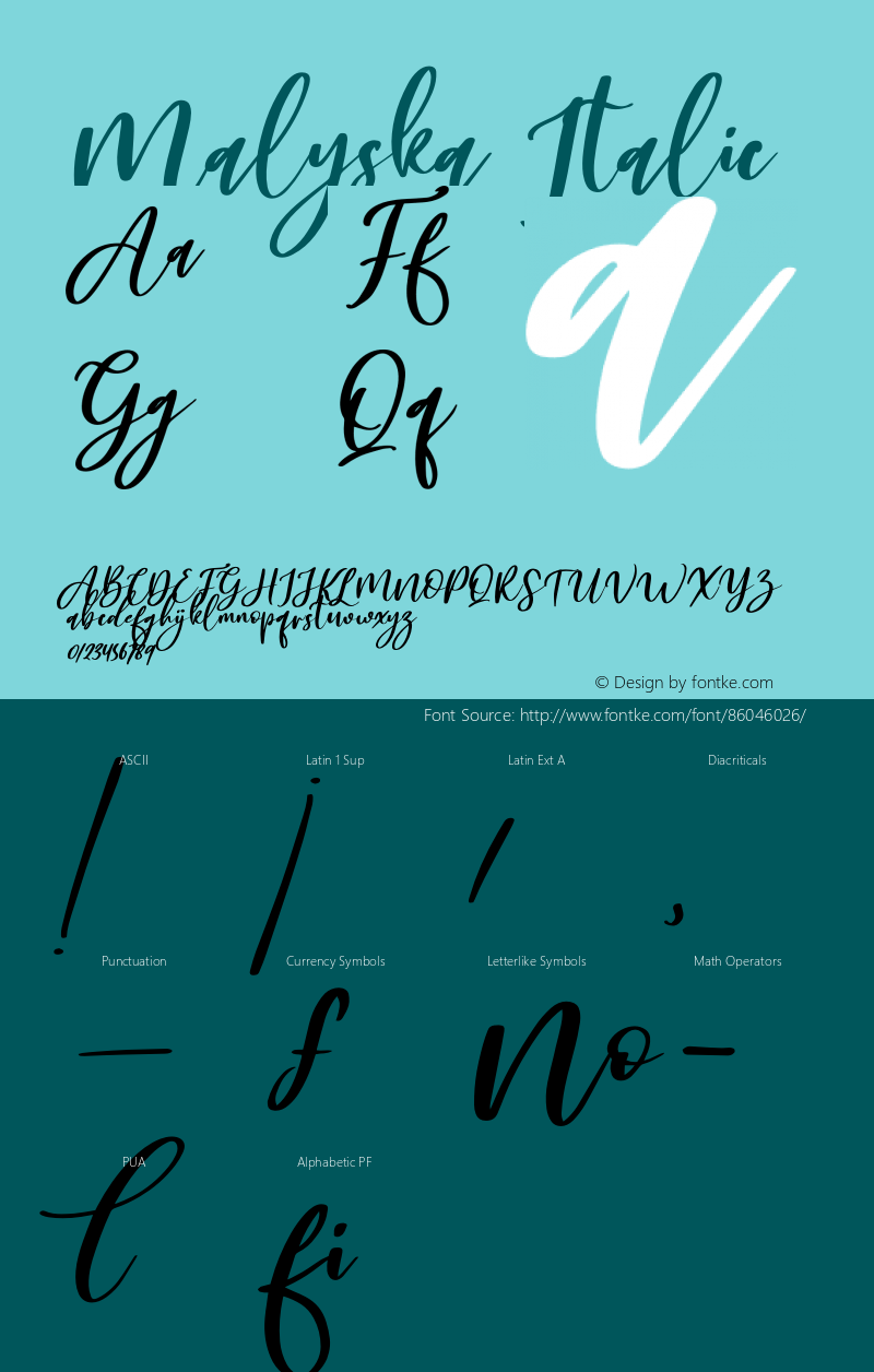 Malyska Italic Version 1.00;December 8, 2020;FontCreator 13.0.0.2683 64-bit Font Sample