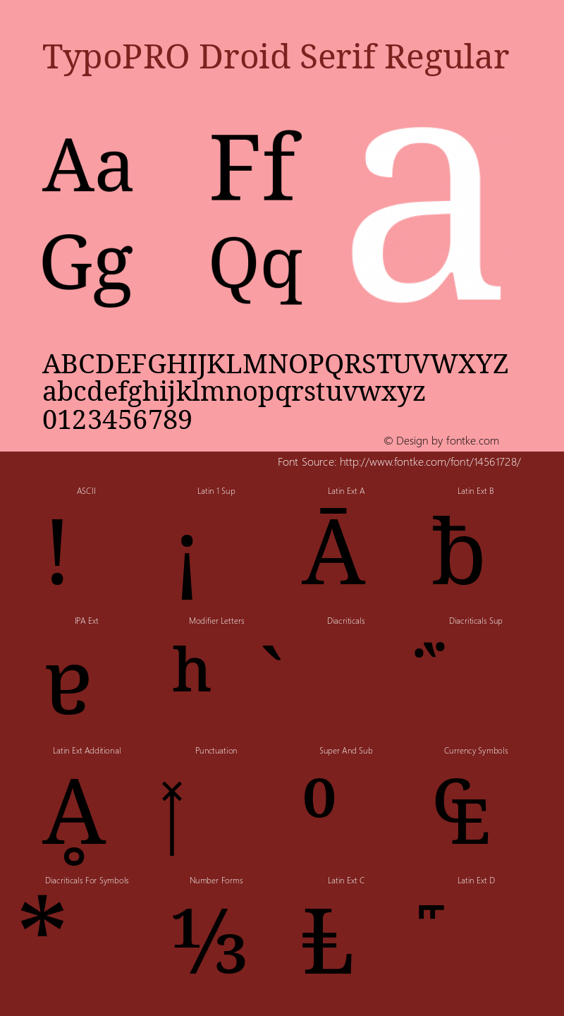 TypoPRO Droid Serif Regular Version 1.03 Font Sample