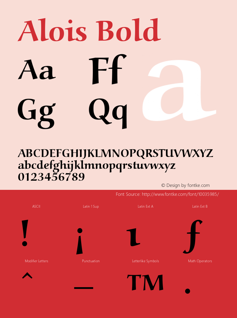 Alois Bold Version 001.005 Font Sample