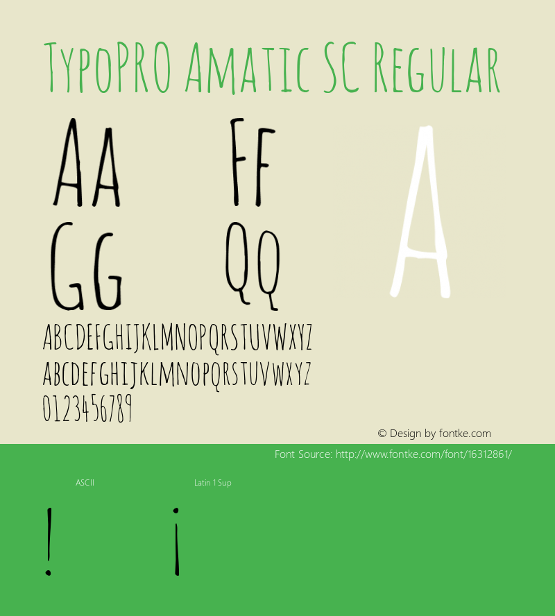 TypoPRO Amatic SC Regular Version 1.001 Font Sample