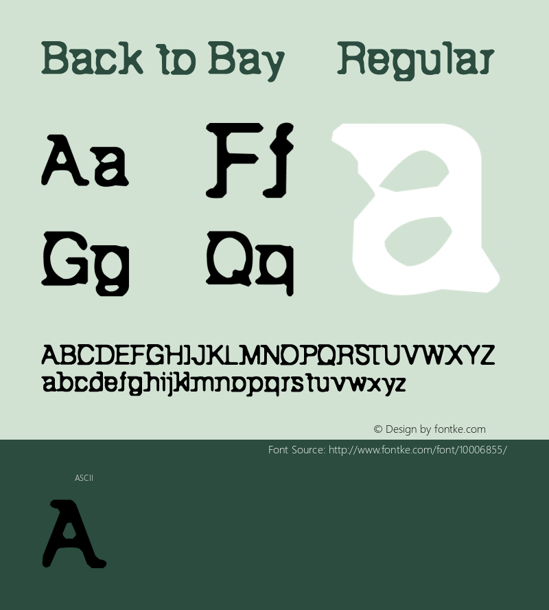 Back to Bay 6 Regular .ttf Font Sample