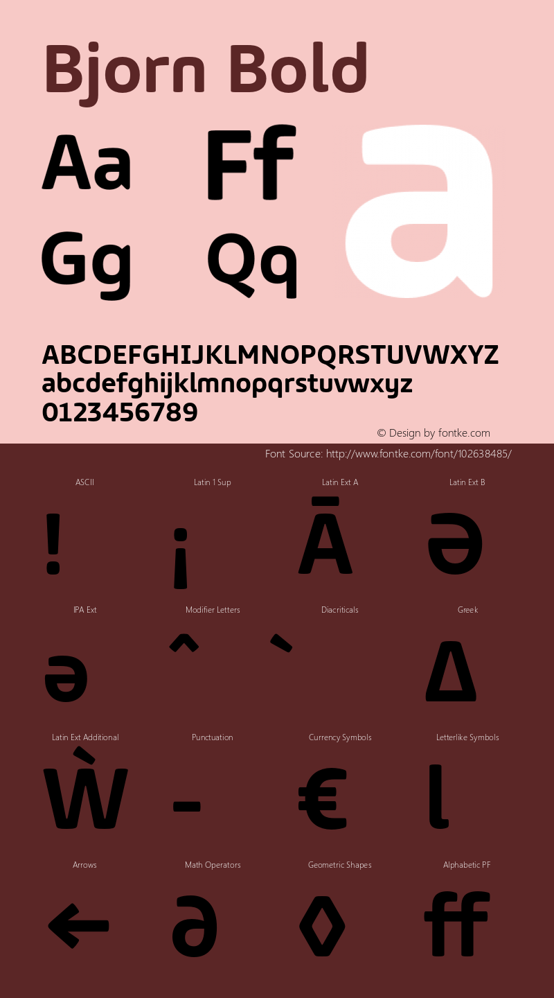 Bjorn Bold Version 1.00 Font Sample