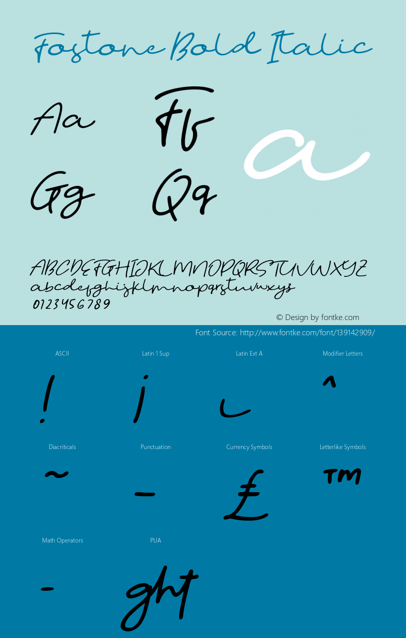 Fostone Bold Italic Version 1.00;April 2, 2021;FontCreator 13.0.0.2683 32-bit Font Sample