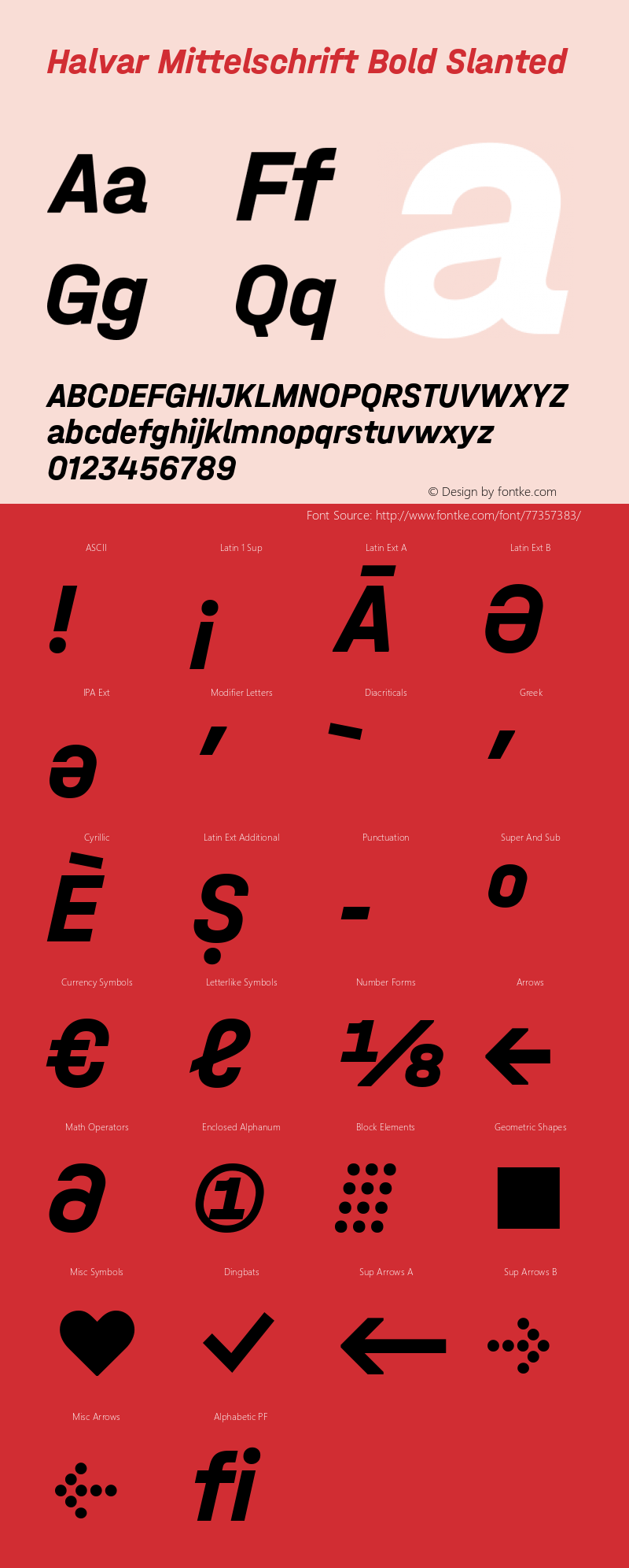 Halvar Mittelschrift Bold Slanted Version 1.000 Font Sample