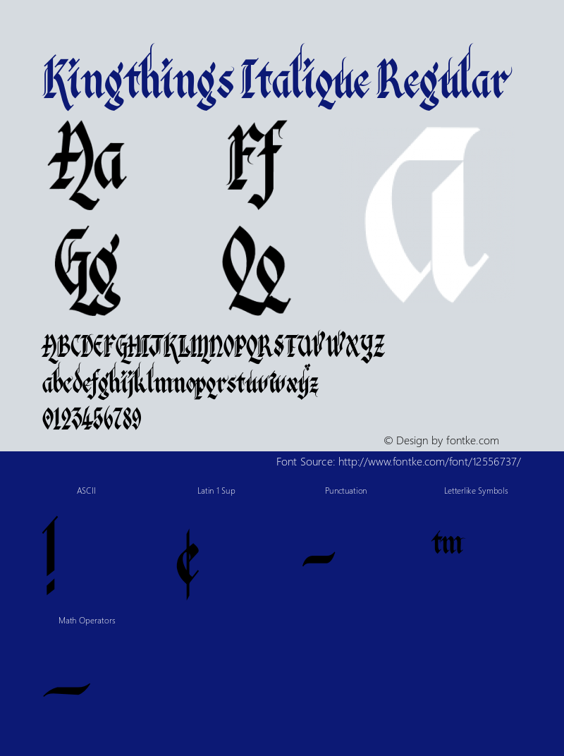 Kingthings Italique Regular OTF 1.000;PS 001.001;Core 1.0.29 Font Sample