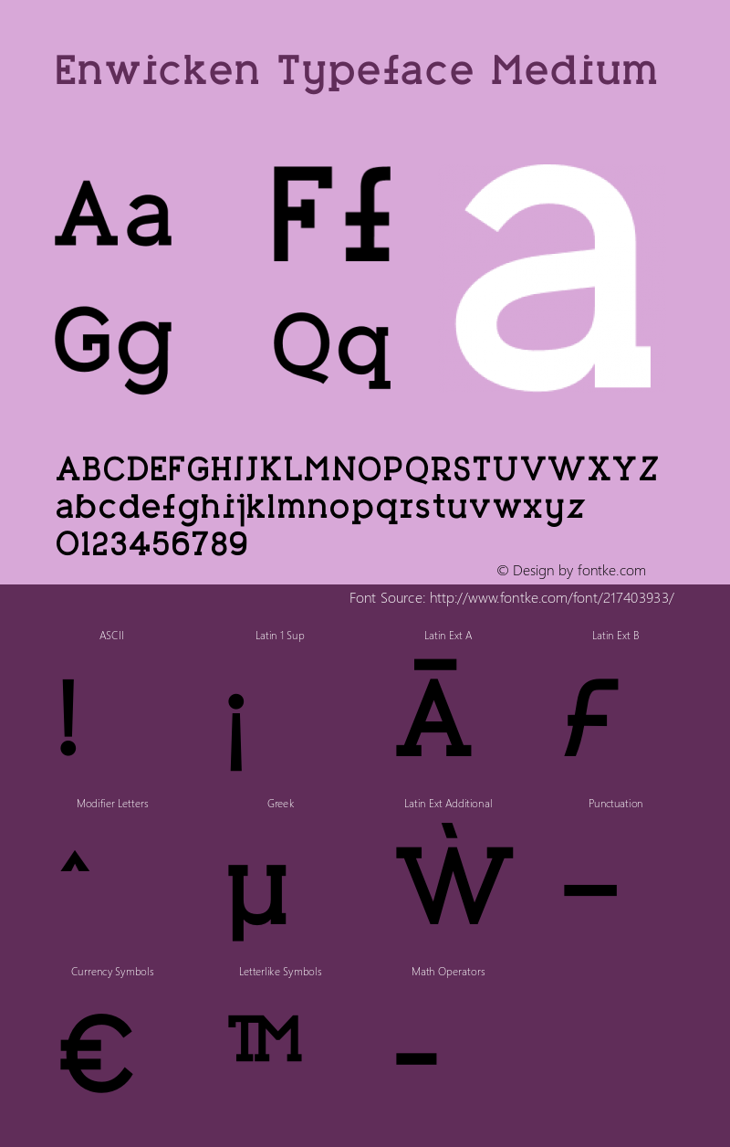 Enwicken Typeface Medium Version 1.000;FEAKit 1.0图片样张