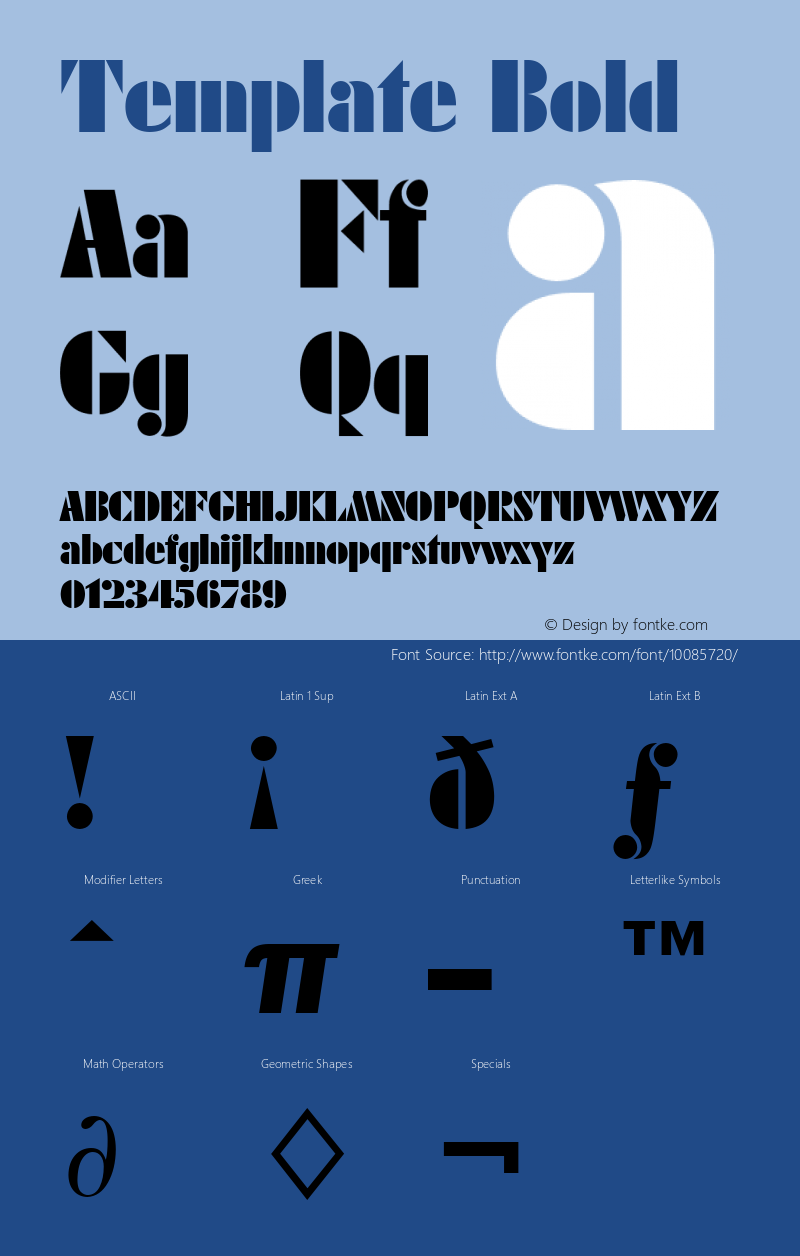 Template Bold Font Version 2.6; Converter Version 1.10 Font Sample