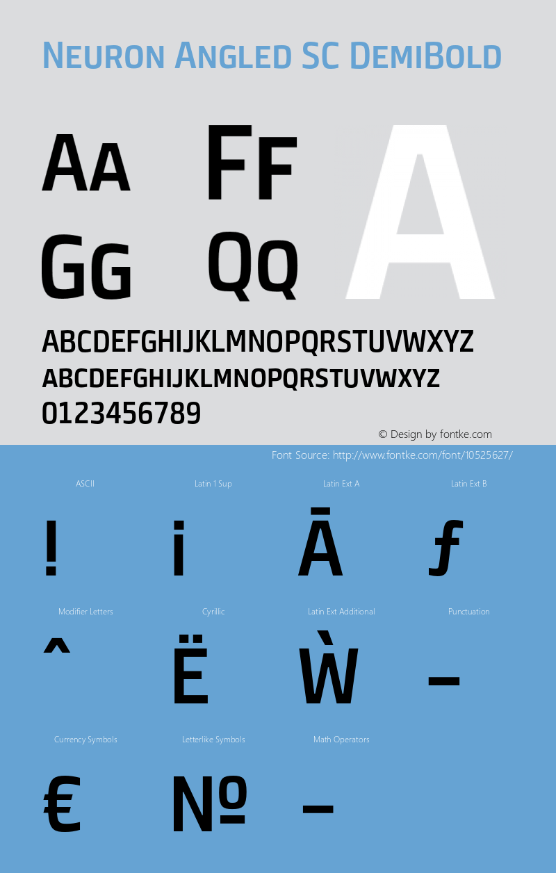 Neuron Angled SC DemiBold 001.000 [CYR] Font Sample