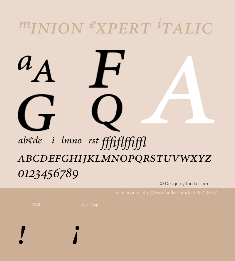 Minion Expert Italic 001.001 Font Sample