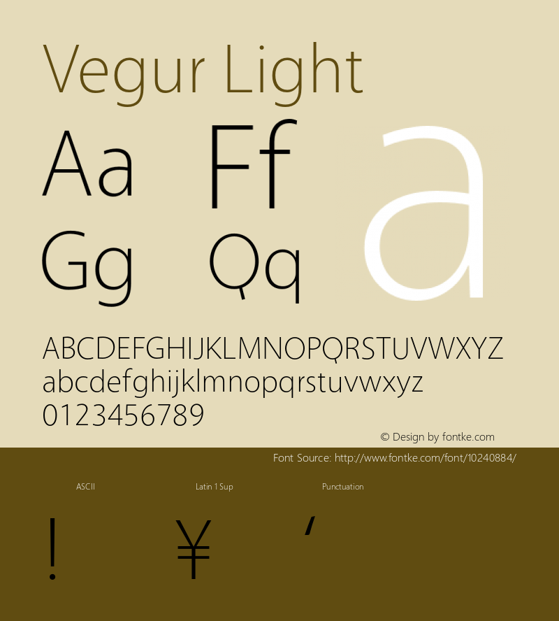 Vegur Light 0.600 Font Sample