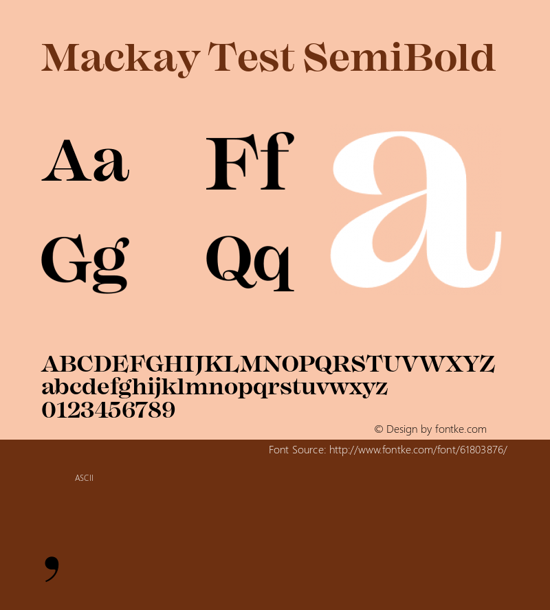 Mackay Test SemiBold Version 1.001;PS 001.001;hotconv 1.0.88;makeotf.lib2.5.64775 Font Sample