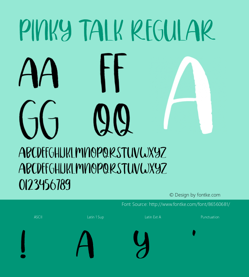 PINKYTALKRegular Version 1.002;Fontself Maker 3.5.2 Font Sample