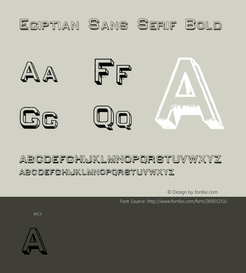 EgiptianSansSerif-Bold Version 1.000 2009 initial release Font Sample