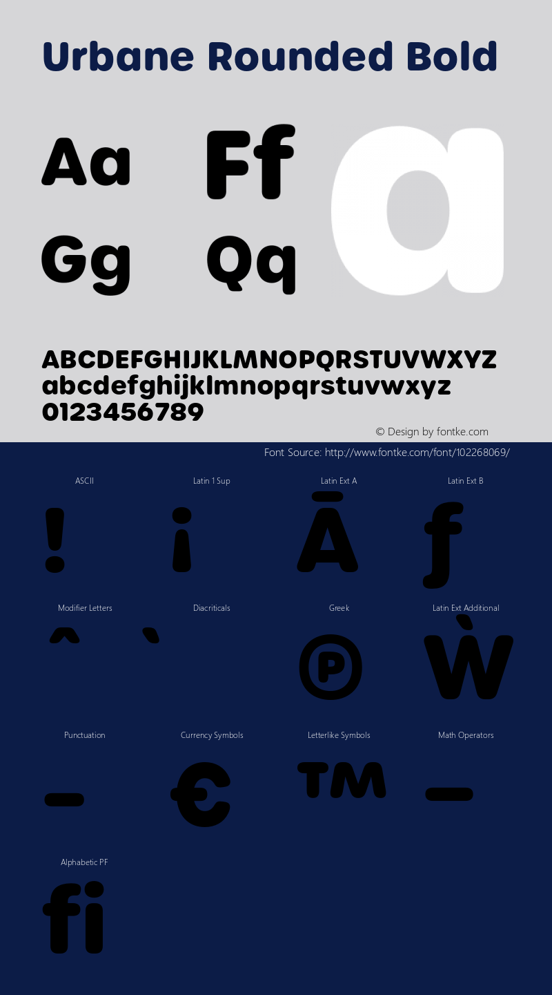 Urbane Rounded Bold Version 7.000;hotconv 1.0.109;makeotfexe 2.5.65596 Font Sample