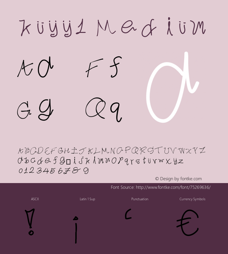 kuyy1 Version 001.000 Font Sample