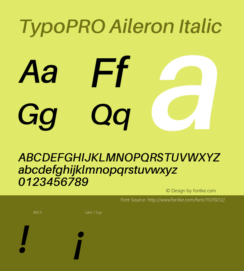 TypoPRO Aileron Italic Version 1.000;PS 001.000;hotconv 1.0.70;makeotf.lib2.5.58329 Font Sample