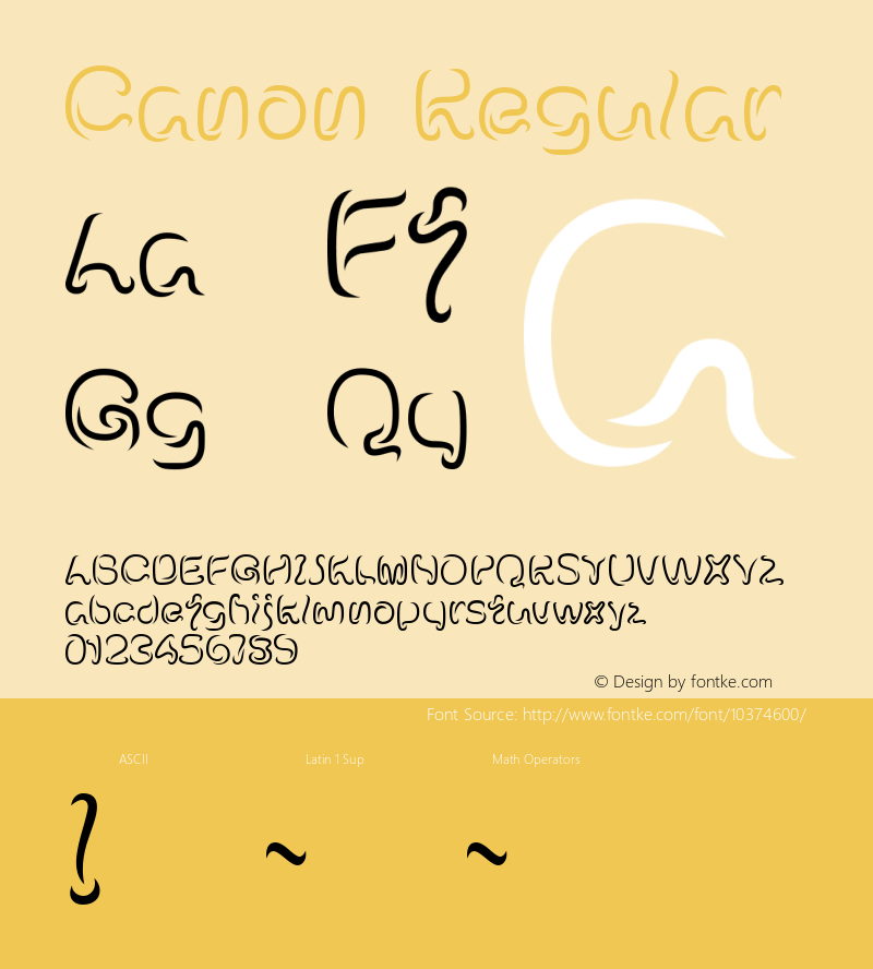 Canon Regular Fontographer 4.7 10.1.28 FG4M­0000002045 Font Sample