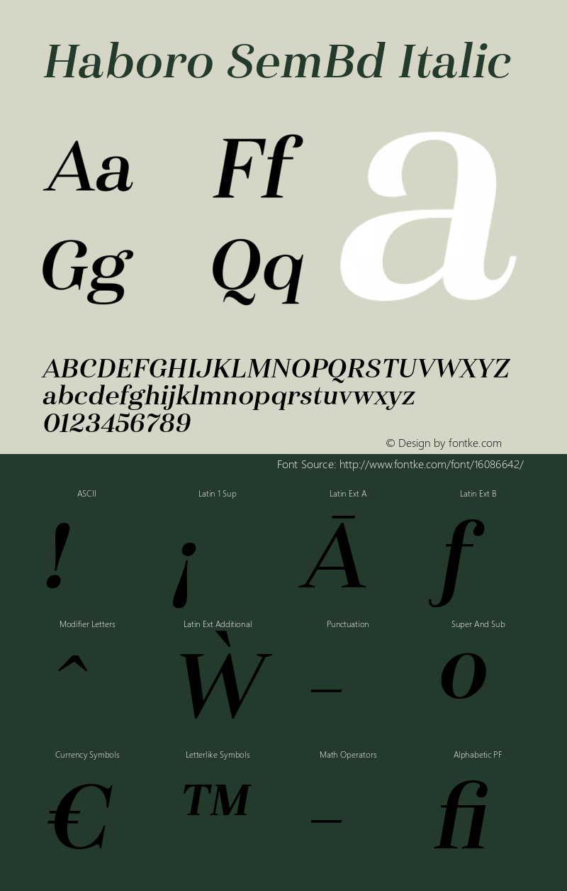 Haboro SemBd Italic Version 1.000;com.myfonts.easy.insigne.haboro.nor-demi-italic.wfkit2.version.4w2D Font Sample