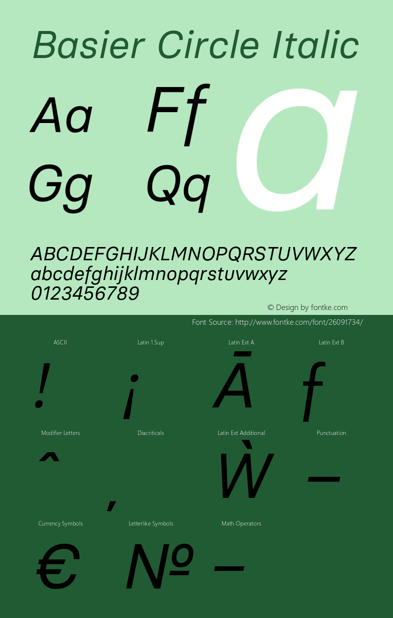 Basier Circle Regular Italic Version 1.000;PS 001.000;hotconv 1.0.88;makeotf.lib2.5.64775 Font Sample