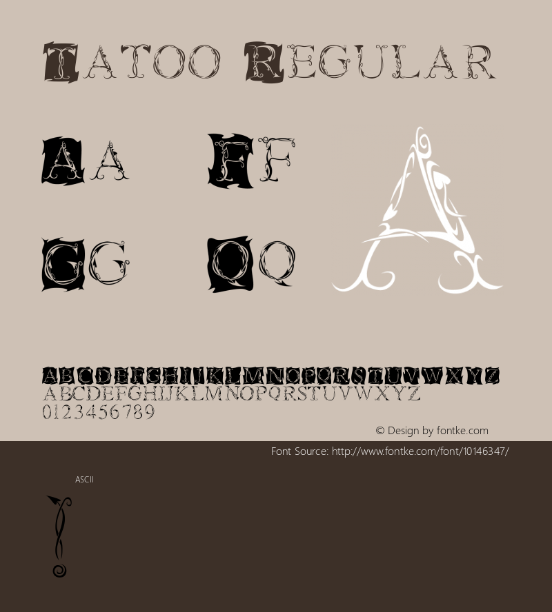Tatoo Regular Version 1.000 Font Sample
