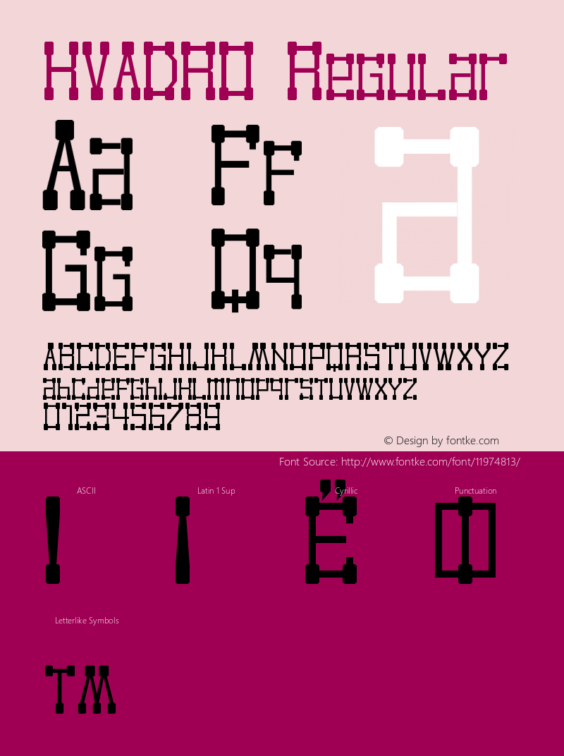 KVADRO Regular 001.001  http://www.revision.ru/users/mrFRUKTA Font Sample